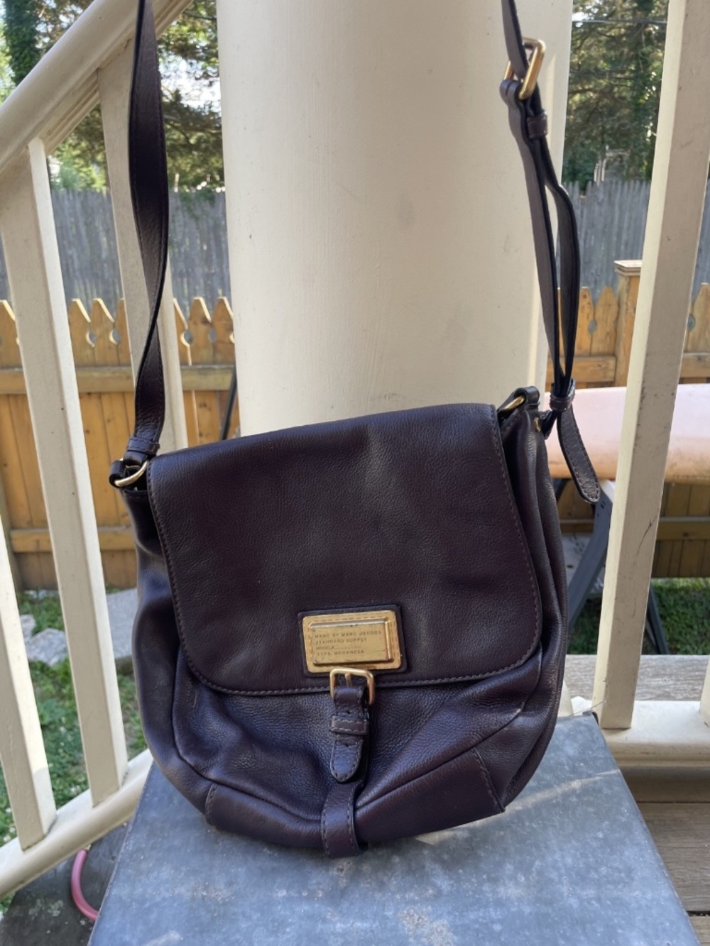 Marc by Marc Jacobs Deep Eggplant Leather Crossbody Shoulder Bag